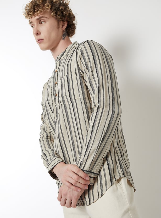 Men Striped Slim Fit Short Kurta