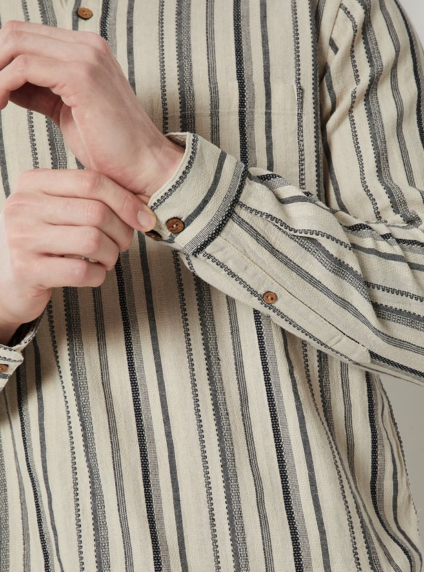 Men Striped Slim Fit Short Kurta