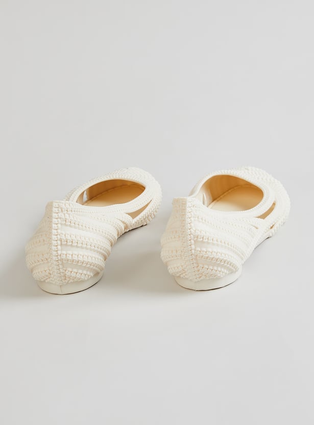 Women Textured Ballerinas