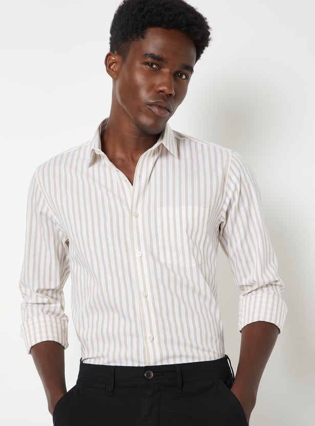 Men Striped Slim Fit Formal Shirt