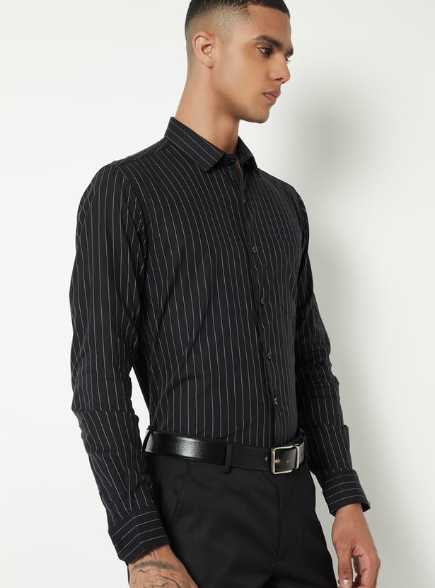 Men Striped Slim Fit Formal Shirt