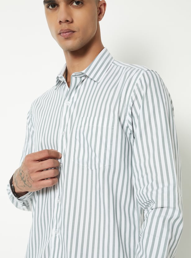 Men Striped Slim Fit Formal Shirt