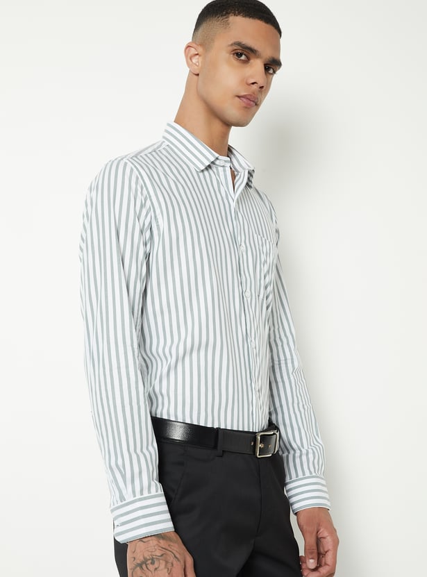 Men Striped Slim Fit Formal Shirt