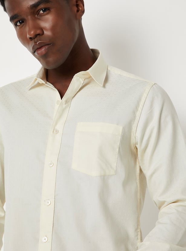 Men Patterned Regular Fit Formal Shirt