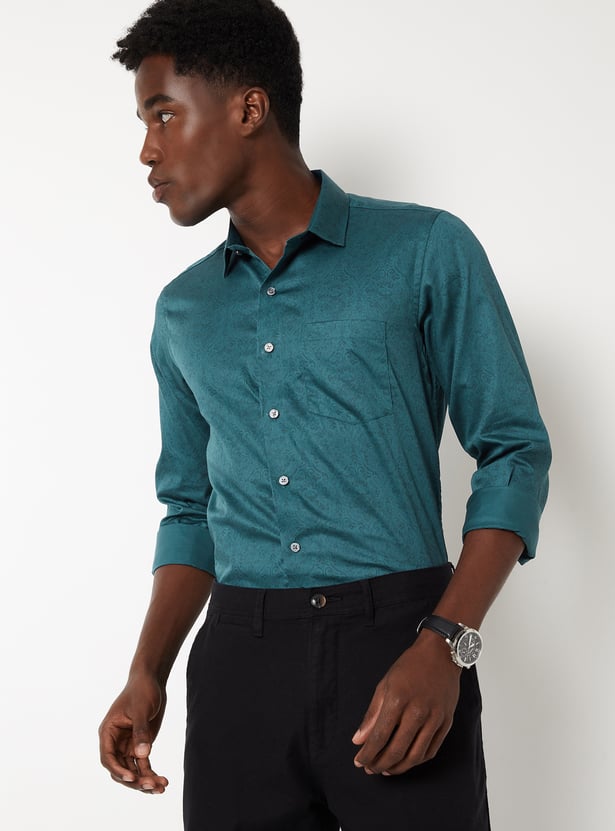 Men Printed Slim Fit Formal Shirt