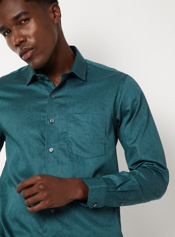 Men Printed Slim Fit Formal Shirt