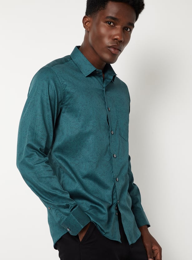 Men Printed Slim Fit Formal Shirt