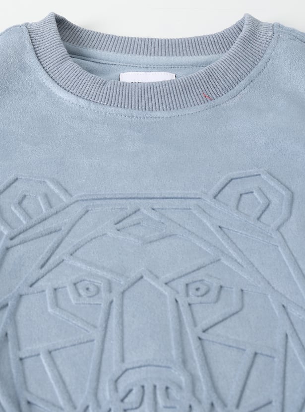 Boys Embossed Oversized Sweatshirt