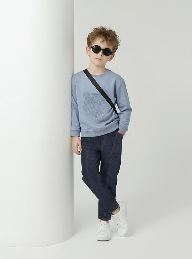 Boys Embossed Oversized Sweatshirt