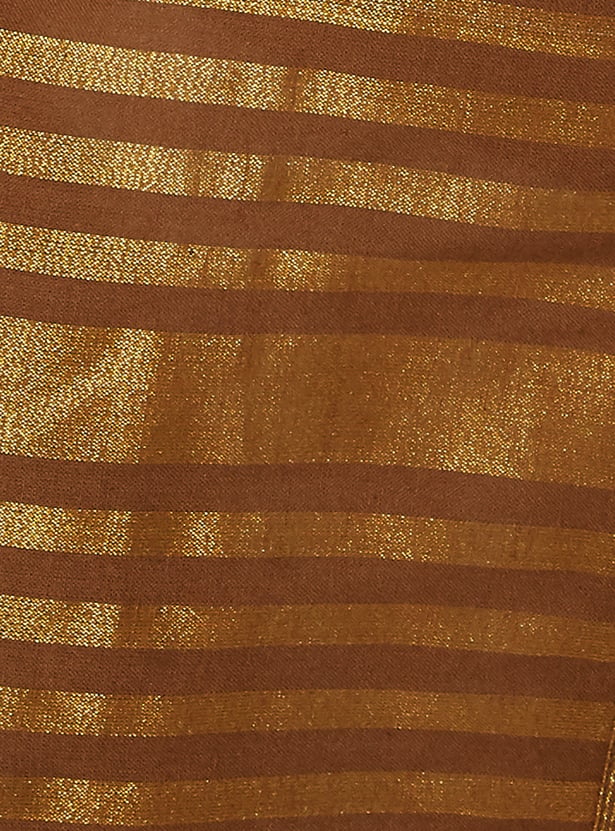 Women Metallic Print Straight Kurta