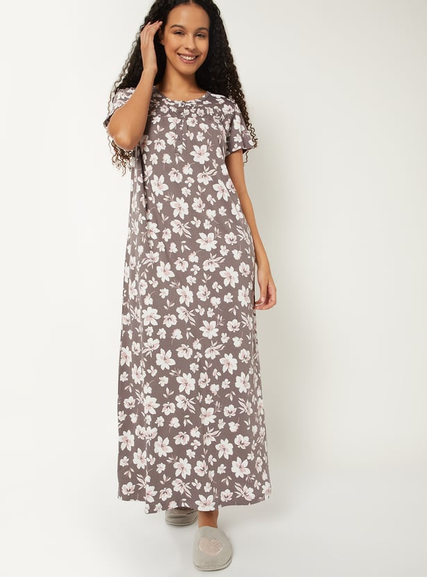 Women Floral Print Nightgown