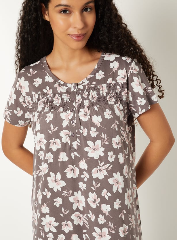 Women Floral Print Nightgown
