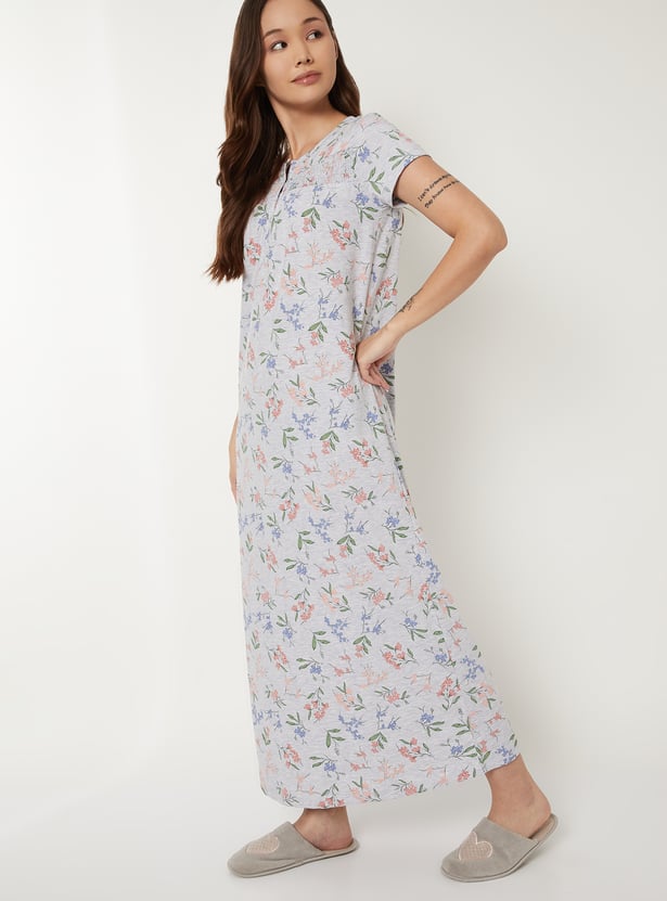 Women Floral Print Nightgown