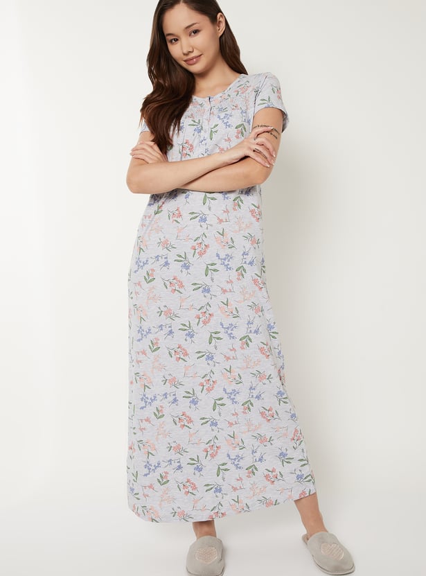 Women Floral Print Nightgown