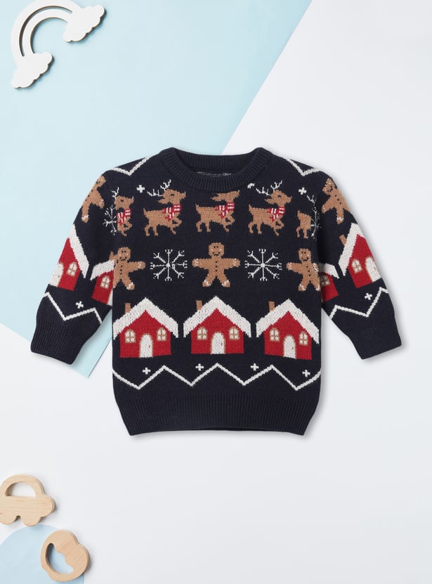 Boys Reindeer & Snowflakes Sweater