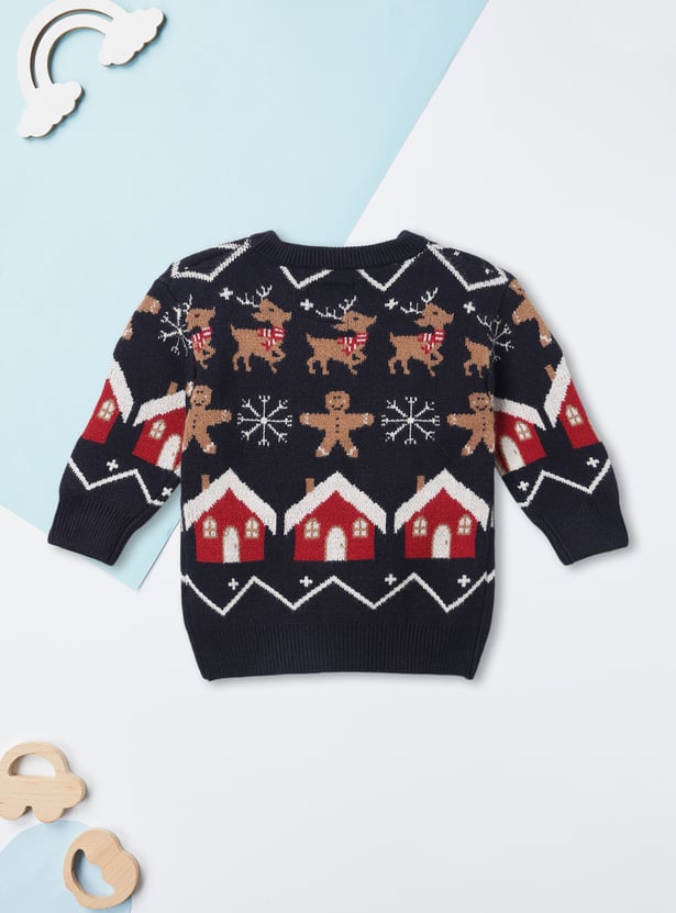 Boys Reindeer & Snowflakes Sweater