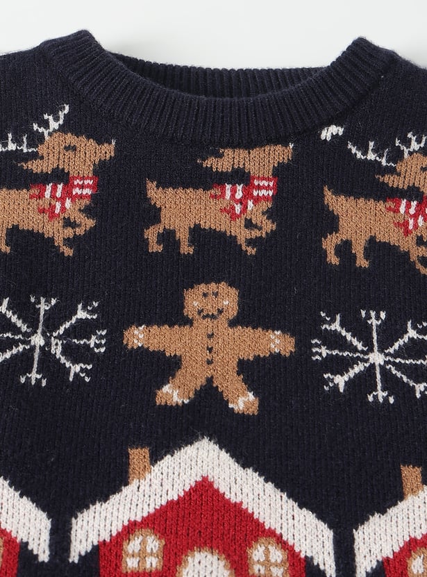 Boys Reindeer & Snowflakes Sweater
