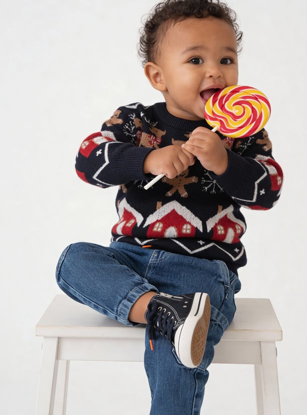 Boys Reindeer & Snowflakes Sweater