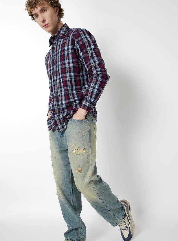 Men Checked Regular Fit Shirt