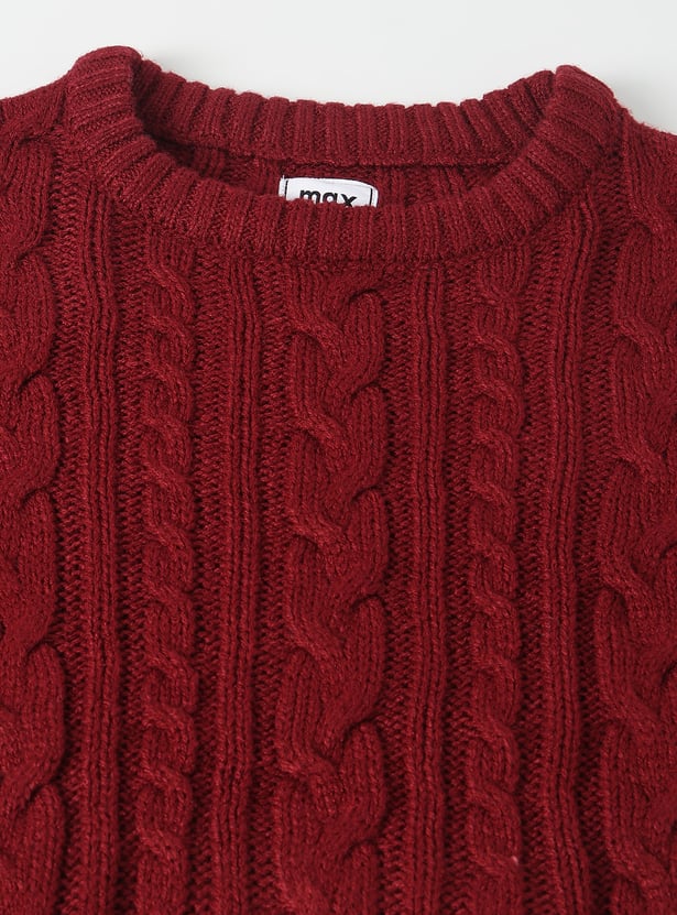 Boys Solid Cable Knit Sweater