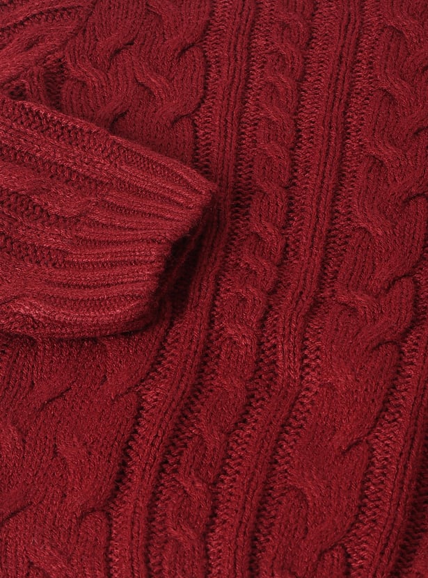 Boys Solid Cable Knit Sweater