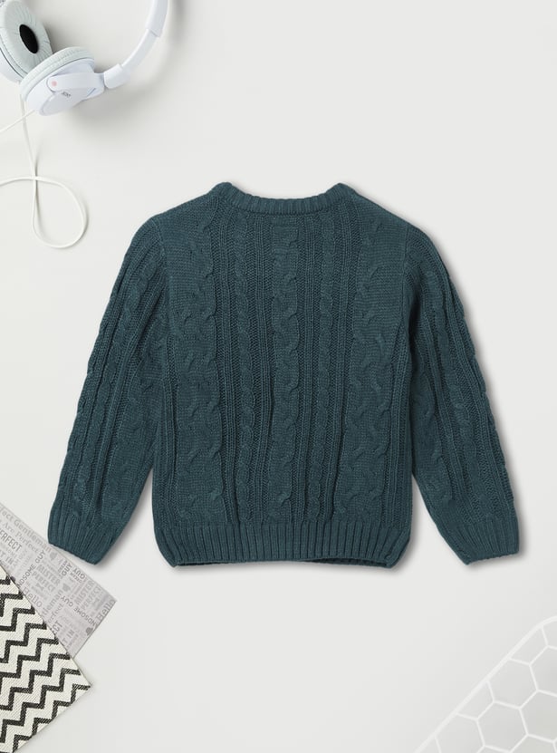 Boys Solid Cable Knit Sweater
