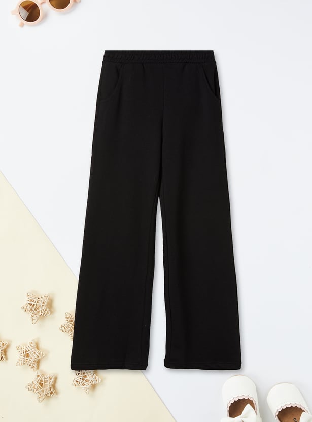 Girls Knit Wide Leg Relaxed Fit Trousers