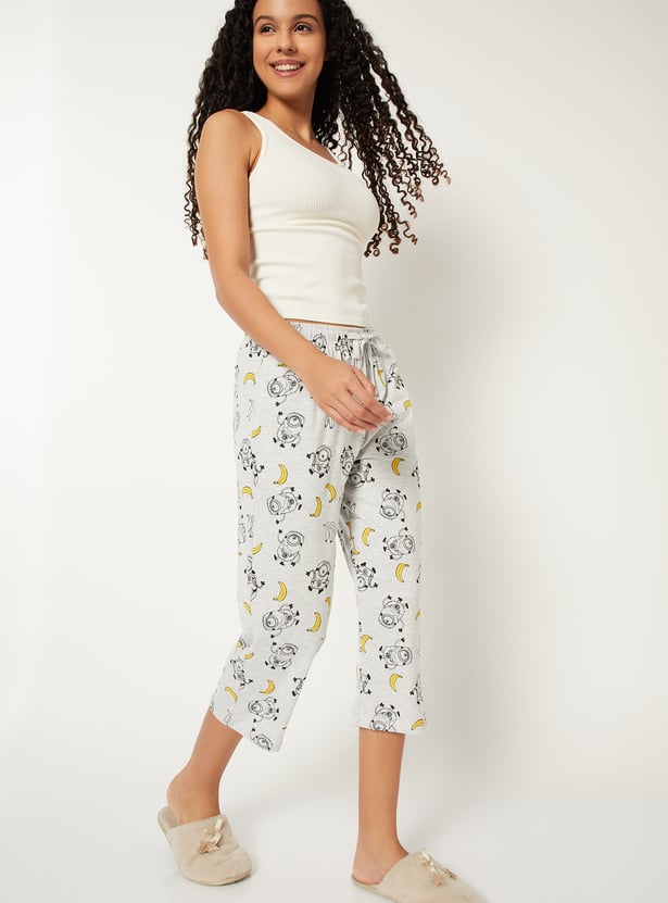 Women Minions Print Capris