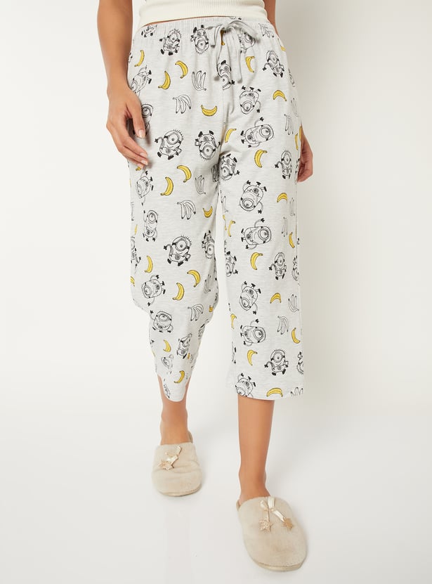 Women Minions Print Capris