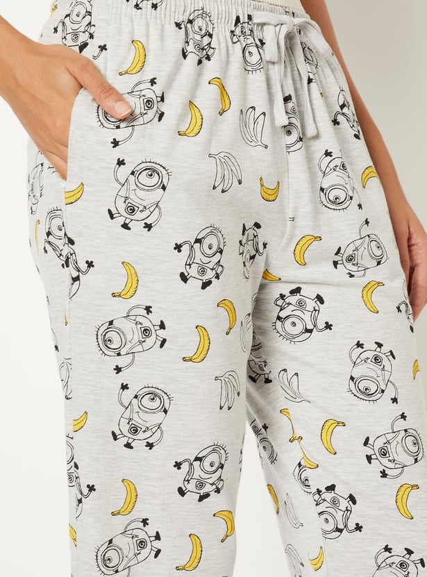 Women Minions Print Capris