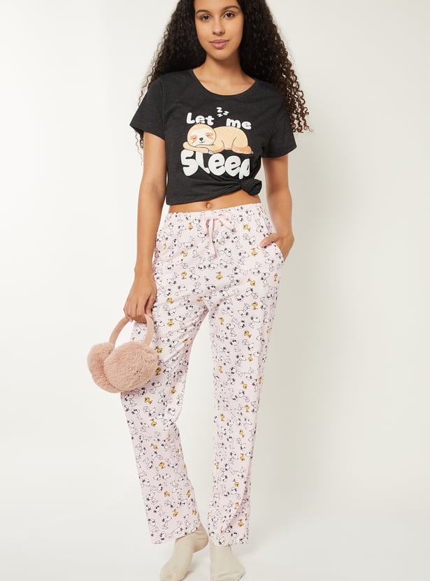 Women Peanuts Print Pyjamas