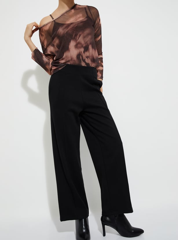 ALAYA F x URB_N Textured Wide Leg Trousers