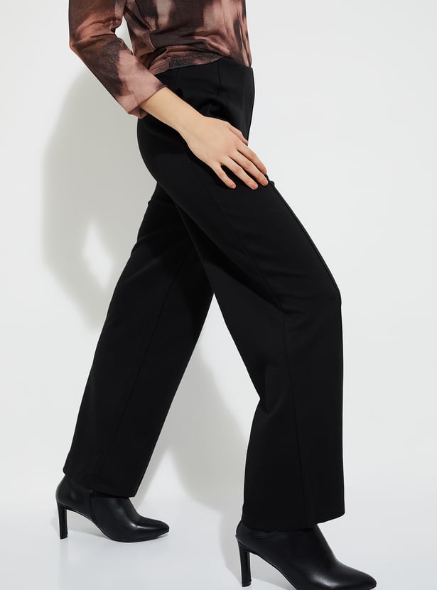 ALAYA F x URB_N Textured Wide Leg Trousers