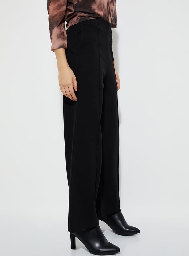 ALAYA F x URB_N Textured Wide Leg Trousers