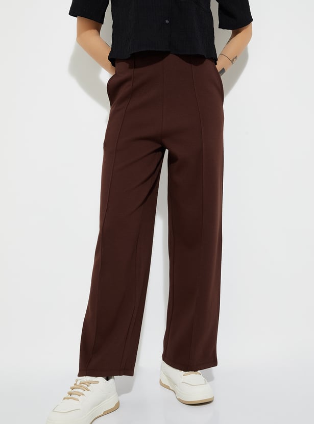 ALAYA F x URB_N Textured Wide Leg Trousers