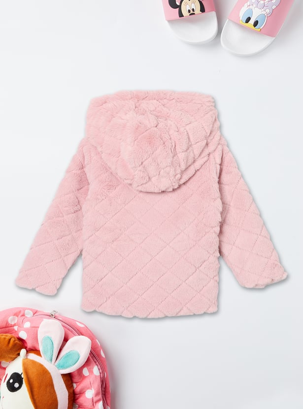 Girls Faux Fur Hooded Jacket
