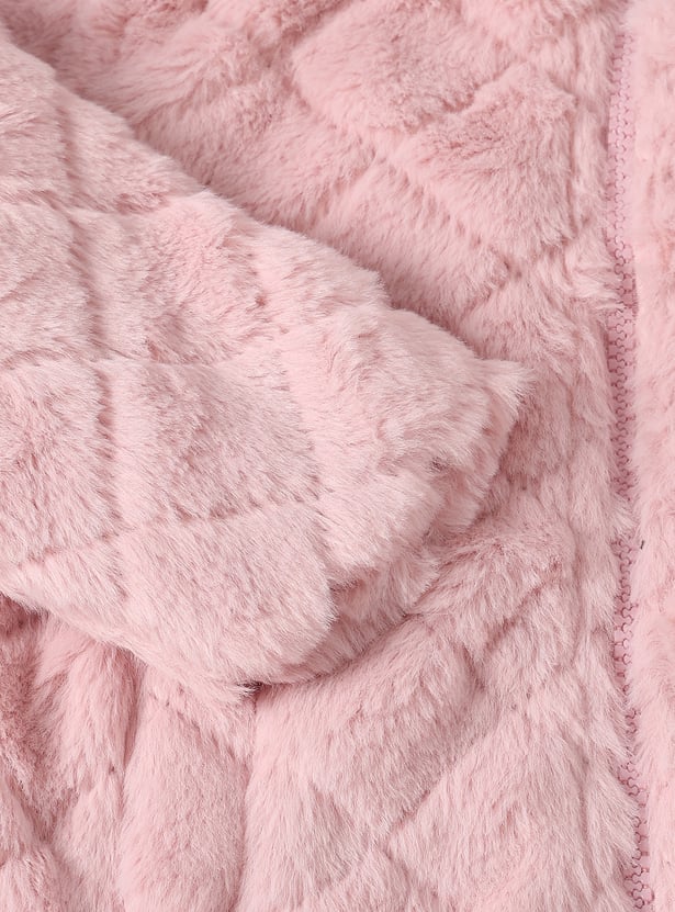 Girls Faux Fur Hooded Jacket