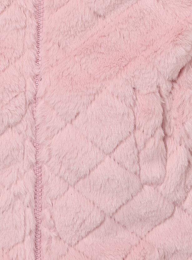 Girls Faux Fur Hooded Jacket