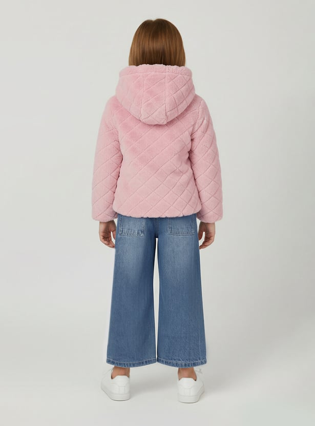 Girls Faux Fur Hooded Jacket