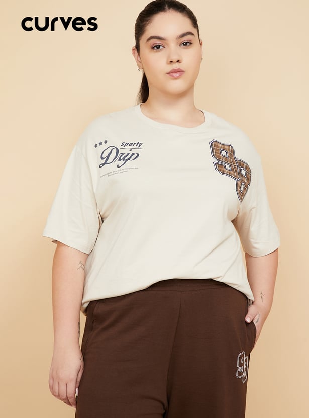 Women Printed Oversized Fit Sports T-shirt