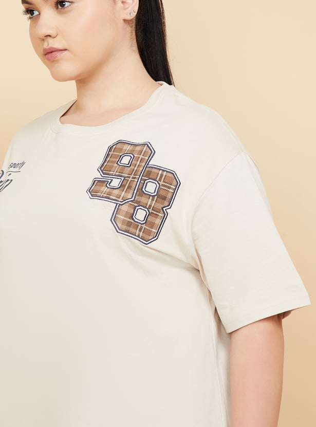 Women Printed Oversized Fit Sports T-shirt