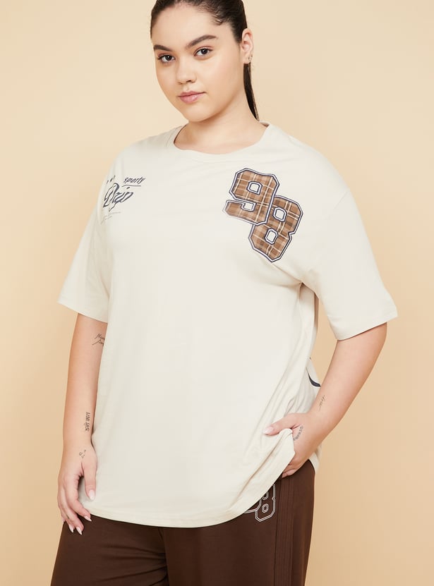 Women Printed Oversized Fit Sports T-shirt