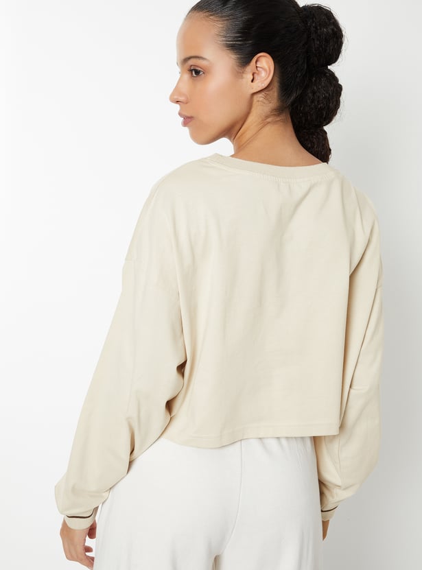 Women Applique Boxy Fit Sports T-shirt