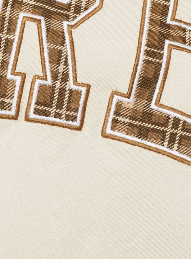 Women Applique Boxy Fit Sports T-shirt