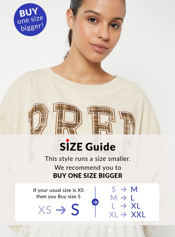 Women Applique Boxy Fit Sports T-shirt