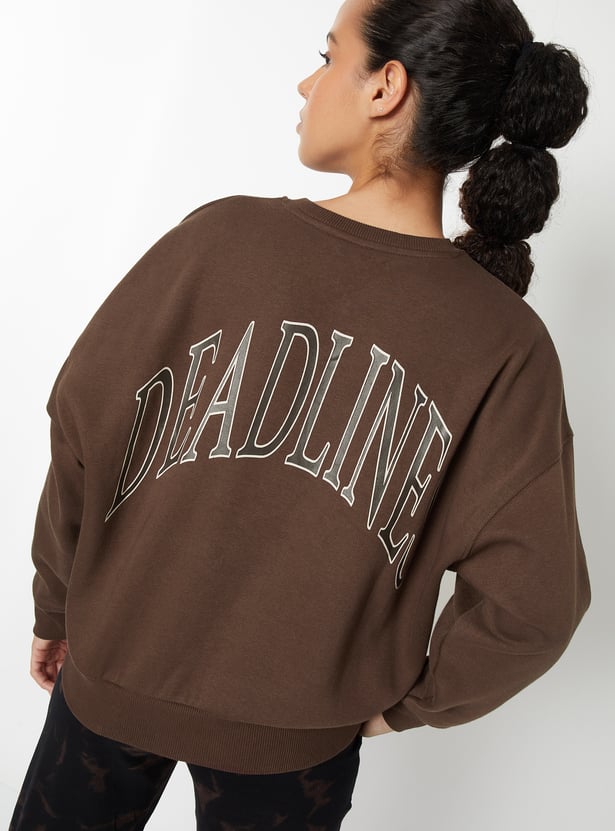 Women Printed Boxy Fit Sweatshirt