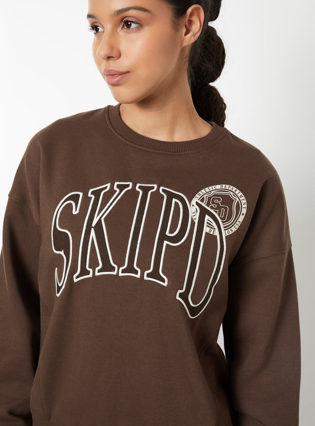 Women Printed Boxy Fit Sweatshirt