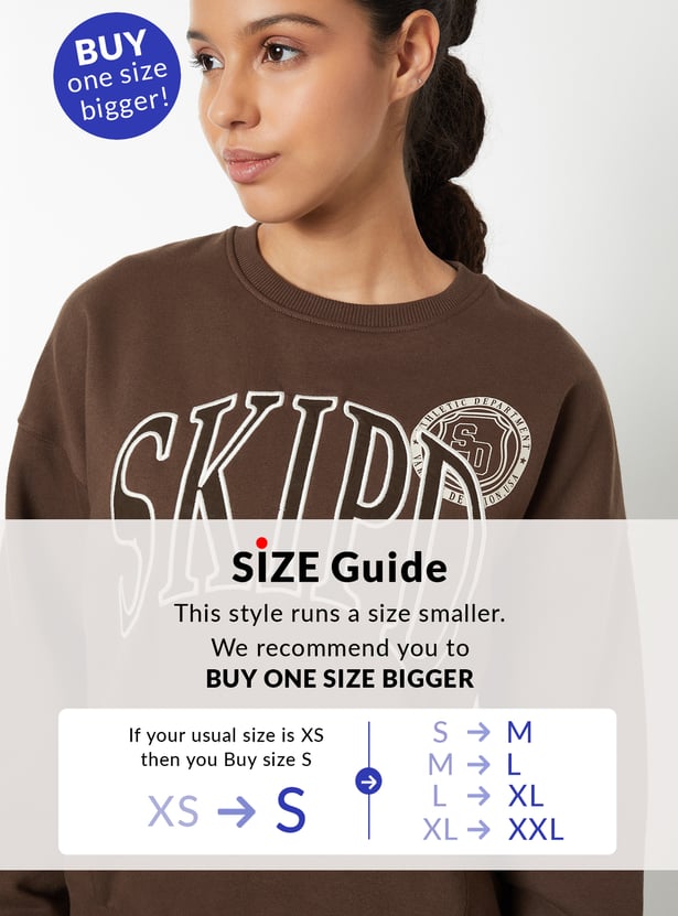 Women Printed Boxy Fit Sweatshirt