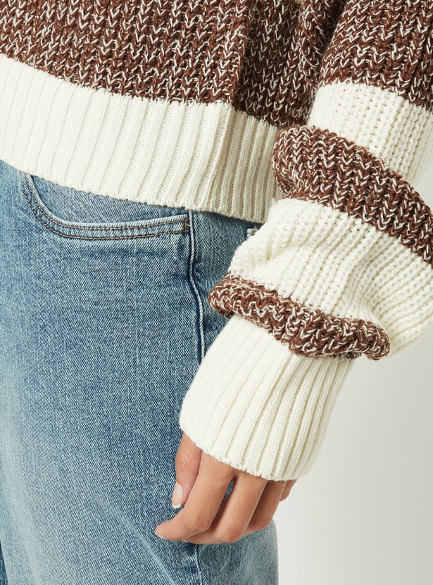 Women Boxy Fit Striped Sweater