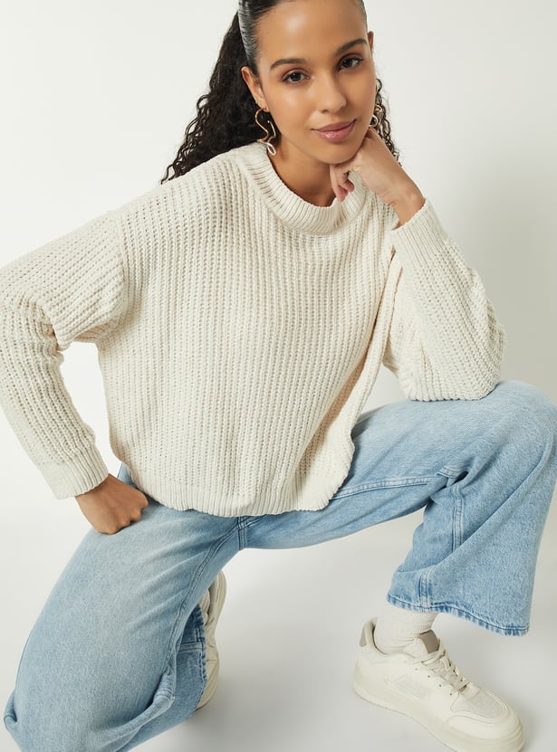 Women Boxy Fit Knitted Sweater